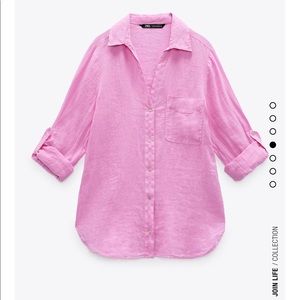 Zara basic Linen shirt pink